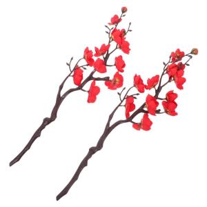 2st Simulation Pflaumenblüte Blumenvase Rosenstrauß Einmachgläser Dekoration Blumenstrauss Blumenstrauß Gefälschtes Pflaumenblütenornament DIY Pflaumenblüten-dekor Plastik R