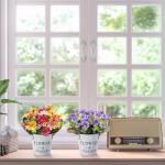 Decoratieve Bloemen, Kunstbloemen voor Buiten Binnen in Potten, Kunstbloemen Ambachten voor Huisdecoratie, Kamerdecoratie, Kantoor, Keuken, Tuin (Paars)