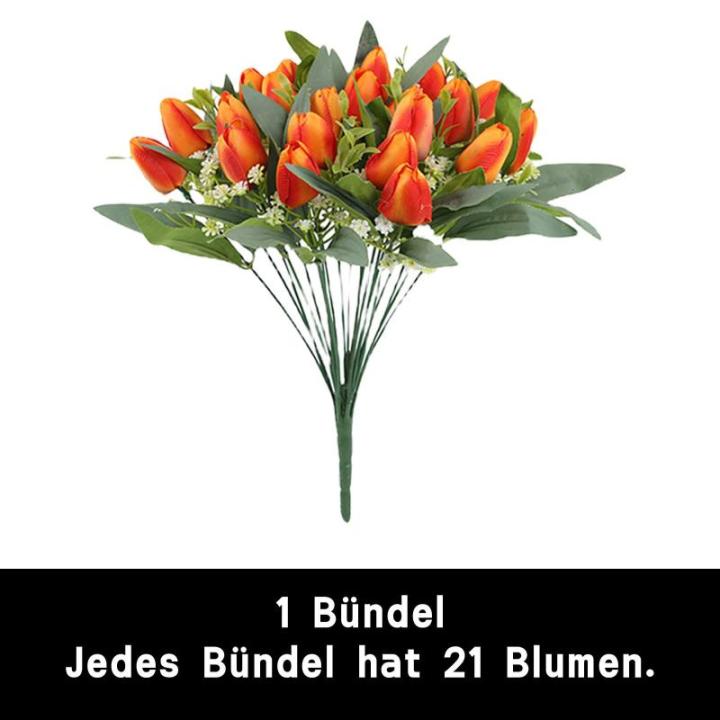 Dekoblumen Künstlich 21 Stück Kunstblume Tulpe Deko Unechte Blumen für Hochzeit Hause Dekor Party Festival Blumenarrangements Garten Dekoration 1806