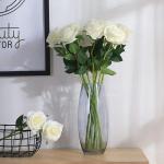 10 stuks zijden kunstrozen, bruidsboeket, bloemen voor tuin, verjaardagsfeest, thuis, bruiloftsdecoratie, witte rozen