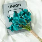 20 stuks kunstmatig calla lelie bruid bloem latex echte aanraking familie decoratie party bruiloft hotel decoratie boeket (groenblauw)