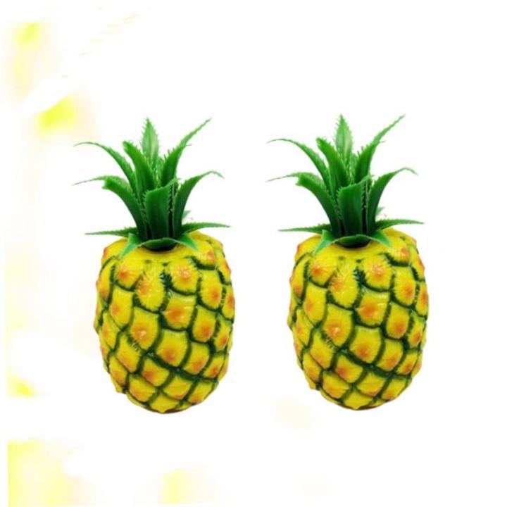 3 Sätze Simulation Ananas-Modell Lebensechte Fruchtdekoration Spielzeug Obst Prop-Modell Künstliche Früchte Plastikobst Nachahmung Ananas-Modell Früchte Foto Requisiten 2 Stüc