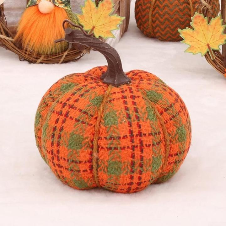 Vibrants Strickstoff Kürbis Ornament, perfekte Halloween-Ernte, Festival, Erntedankfest, Dekoration, erhältlich in verschiedenen Größen (1 klein)