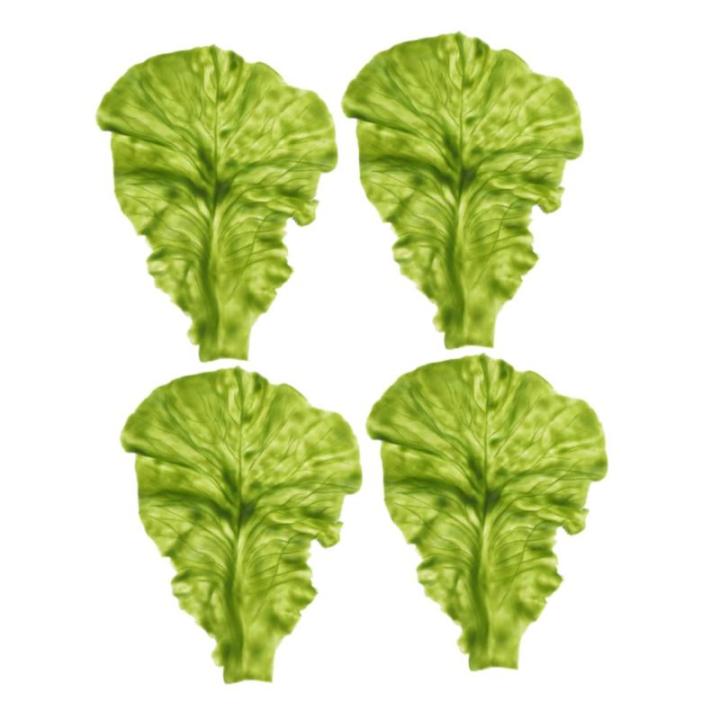 2 Sätze Salat-Requisite Simulation Salatblätter Gemüseblatt-Requisite Künstliche Salatblätter Simulation Von Salatblattmodellen Gemüsestütze Lebensmitteldekor Green PVC 4 St