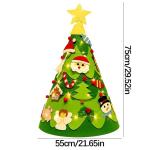 Driedimensionale doe-het-zelf vilten kerstboom kinderset, 75 cm, kerstboom met verlichting, kerstknutselen voor kinderen, met 26 afneembare ornamenten, kerstdecoratie voor kinderen