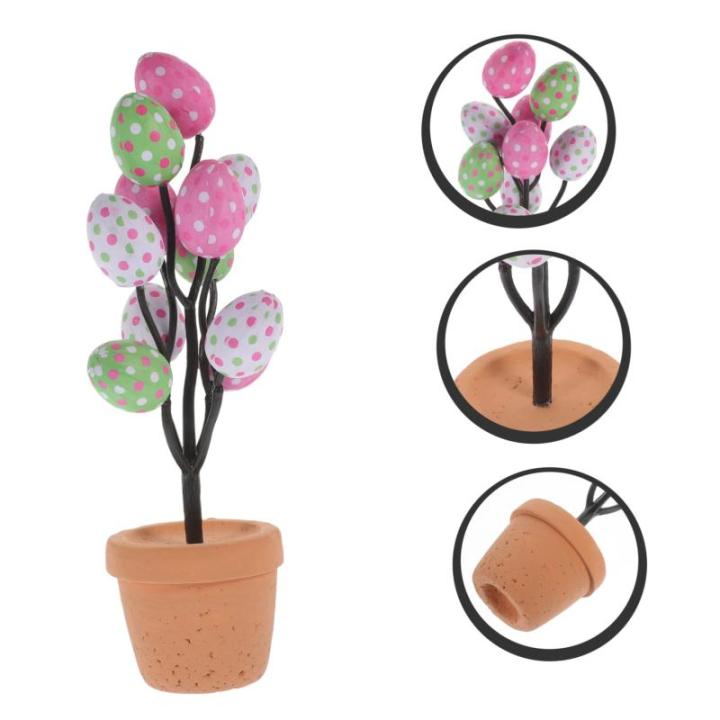 Ceramic Ornaments Osterei, Topfpflanze, Osterei, Bonsai-Statue, Osterdekoration, künstliche Eier, Tischbaum, Desktop, Ostern, Bonsai-Ornament, Mittelstück, Dekoration, Ei, Deskto
