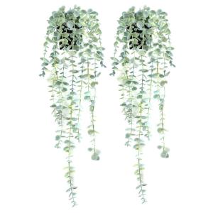 Hangende Planten Kunstmatige Decor Nep Ingemaakte Hangende Wijnstokken Levensecht Groen voor Nieuwe Woondecoratie 2 STKS Lichtgroen