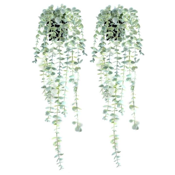 Hangende Planten Kunstmatige Decor Nep Ingemaakte Hangende Wijnstokken Levensecht Groen voor Nieuwe Woondecoratie 2 STKS Lichtgroen