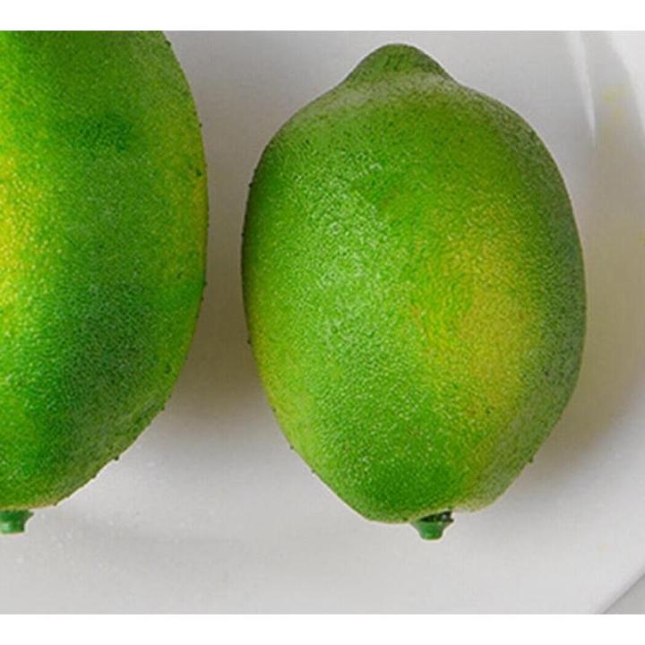 Kunstgroene citroen/limoen, 6 stuks - levensecht plastic fruit, plastic fruit, kunstfruit, fruit, decoratie, etalage, huishouden, keuken, hotel, groene citroen, limoen, 6 stuks