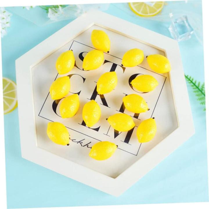 30 STK Mini-zitronenimitat Künstlich Gefälschte Hawaiianische Früchte Partydekorationen Zitronen-sommerdekor Mini-Zitronen-Requisite Lebensechte Frucht Yellow PVC