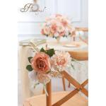Künstliche Blumen, künstliche Rosen, Dahlie mit Stielen für selbstgemachte Hochzeit, Brautsträuße, Babyparty, Blumenarrangement, Tischdekoration, Heimdekoration (Hautfarbe)