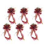 6 Stücke Simulation Blume Form Auto Dekoration für Hochzeit Festivers Party Supplies