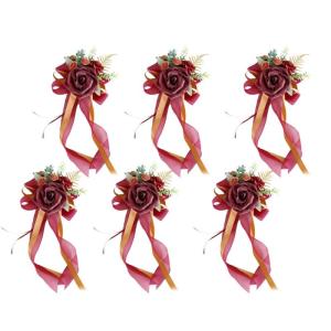 6 Stücke Simulation Blume Form Auto Dekoration für Hochzeit Festivers Party Supplies