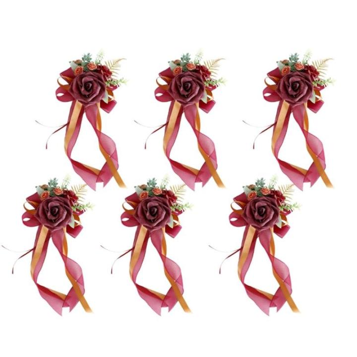 6 Stücke Simulation Blume Form Auto Dekoration für Hochzeit Festivers Party Supplies