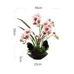 Kunstblumen Künstliche Blumen mit Blumentopf – Hotel-Tischaufsätze, künstliche Blumen, Seidenblumen, Phalaenopsis-Blumenstrauß mit Vase für jeden Anlass