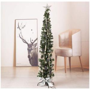 Künstlicher Weihnachtsbaum in Bleistiftform, hochwertiger, mit Scharnier versehener Fichtenzweig, schmaler, Stabiler Metallständer, unbeleuchtet, für Zuhause, Büro, Gesch