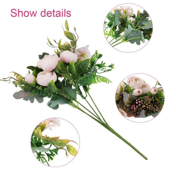 3 stuks kunstbalkonplanten, roze, zijden bloem, camelia, planten, voor buiten, bloemstukken, , , net als echt plastic, boeket voor decoratie