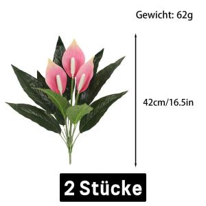 Deko Blumen Künstlich 6 Stück Künstliche Balkonpflanzen Unechte Blume Dekoration Innen Draussen Pflanzen UV Beständig Pflanzgefäß Dekoration für Haus Garten 1512