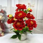Kunstblumen Künstliche Pfingstrosen, Blumenarrangements, Zimmerpflanze für Heimbüro-Dekoration, künstliche Bonsai-Baum-Pfingstrose, 5 Farben für jeden Anlass