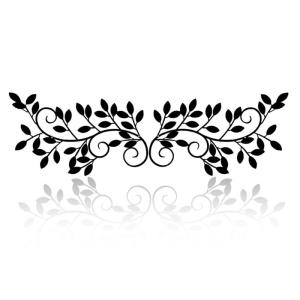 2 stuks metalen boomblad wanddecoratie wijnstok olijftak blad muurkunst ornament muur opknoping bord voor boven deur, woonkamer, kantoor, binnen en buiten decoratie (zwart)