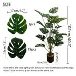 Kunstpflanze 40" Künstliche Monstera Pflanzen im Topf Innenbereich mit 18 Trunks Kunstbaum wie echt plastikpflanzen Dekor für Büro Home Badezimmer Bauernhaus