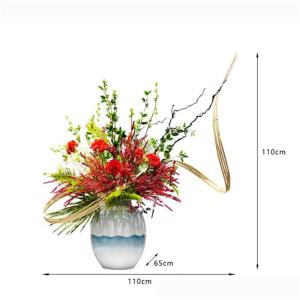 Kunstblumen Simulationsblumen-Kunst-Ornamente, Wohnzimmer-Dekoration, Blumenarrangement, künstliche Blumen und Vase, Tischdekoration für jeden Anlass