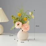 Kunstblumen Künstliche Blumen mit Keramikvase, Seidenblumenarrangements, künstliche Kunstblumensträuße für Büro, Zuhause, Festival-Dekoration für jeden Anlass