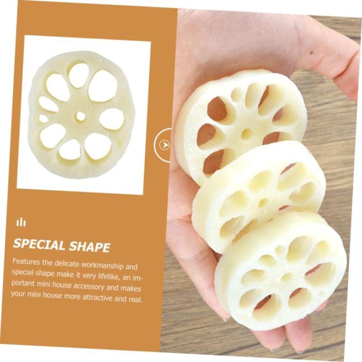 1 Satz Modell Der Lotuswurzelscheibe Mini-Food-Spielzeug Kinder Mini Dekor Mini-hausdekoration Kinder Dekor Kinderspielzeug Mini-Essen Mini-dekor Puppenzubehör PVC 4 Stück