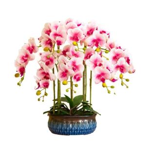 Kunstblumen Künstliche Blumen, Ochiden, Pflanzen, künstliche Orchidee im Topf, Phalaenopsis-Arrangement, Blumen, Pflanzen, Bonsai-Tischdekoration für jeden Anlass