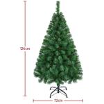 Kunstkerstboom, 124 cm met 208 takken, opvouwbare metalen standaard, kerstdecoratie, groen
