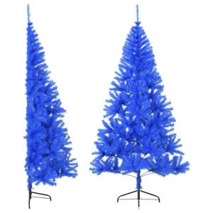 Kunstkerstboom met standaard, 180 cm hoog, kunstdennenboom, kerstdecoratie, kunstboom, hoge pvc en staal, blauw
