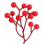 25x Decoratieve tak - decoratieve kleine takken met bessen - decoratieve takken als tafeldecoratie - knutselaccessoires voor doe-het-zelfwerkzaamheden (25 stuks - rode bessen 1)