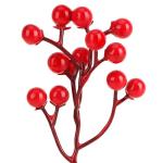 25x Decoratieve tak - decoratieve kleine takken met bessen - decoratieve takken als tafeldecoratie - knutselaccessoires voor doe-het-zelfwerkzaamheden (25 stuks - rode bessen 2)