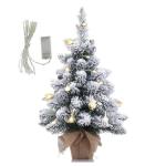 50CM Fallender Schnee Beflockter Weihnachtsbaum aus PVC-Material mit Sackleinenbasis, Mini-Desktop-Dekorationsbaum, Geeignet für Weihnachten, Zuhause/Büro/Küche, Restaurant/Desk
