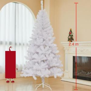 Weihnachtsbaum Weißer Künstlicher Weihnachtsbaum Mit Metallstütze, Weihnachtsbaum for Den Innen- Und Außenbereich, Weihnachtsdekoration Christbaum(2.4m)