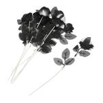 10St Schädel stieg Halloween-Blumen gotische Dekoration Rosenblumensträuße Halloween Party Halloween Spiele gefälschte Rose mit Rosenrequisite für Halloween Plastik