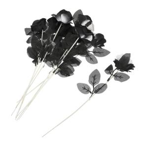 10St Schädel stieg Halloween-Blumen gotische Dekoration Rosenblumensträuße Halloween Party Halloween Spiele gefälschte Rose mit Rosenrequisite für Halloween Plastik