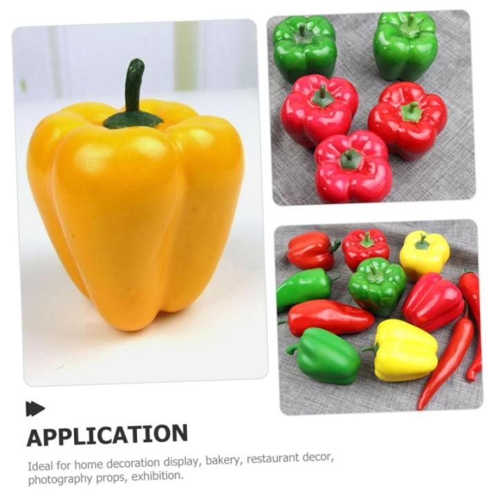 5 Sätze Simulationsmodell Paprika Falscher Chili Schäumt Chili Auf Food-Modell-Requisite Realistische Paprika Gefälschte Chilischoten Gemüse Falsches Chili Poly-Drache 5 Stück