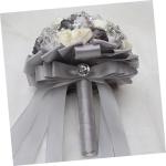 1stk Braut Rose Hochzeitssträuße Für Brautjungfern Braut Hochzeitsstrauß Weißer Blumenstrauß Brautstrauß Aus Strass Braut Rosen Frische Blumen Strauß Braut Silver