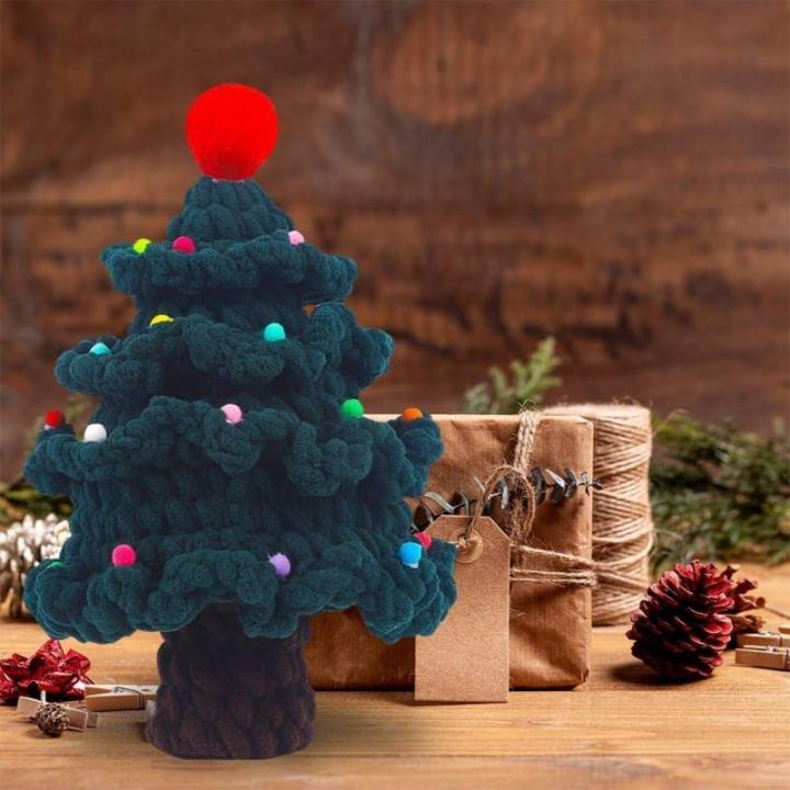 Gehäkelte Weihnachtsbäume, Mini-künstliche Weihnachtsbaumdekorationen, Handgefertigte Gehäkelte Weihnachtsbaumschmuck-Dekorationen