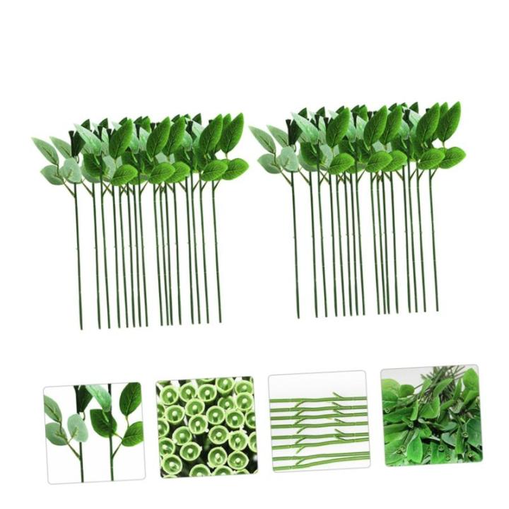 200 STK Rosenstiel künstliche blüten Artificial Blumendekoration Bouquet Flowers Blumen Machen künstliche Rosen DIY Bindedrähte künstlicher Pflanzenstamm Kunststoff