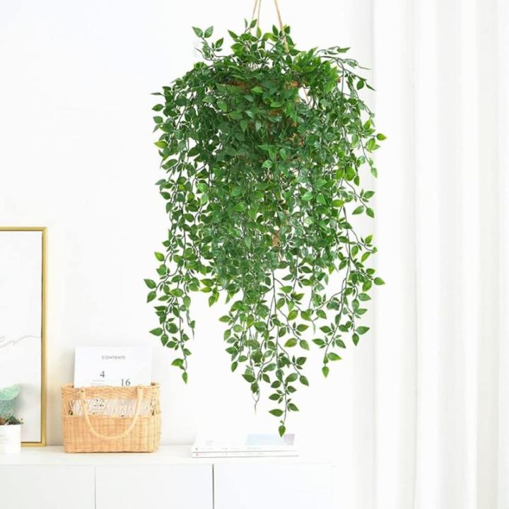 Hangende , 2 stuks, 95 cm, mandala, kunststof, planten, , groene hangplant voor muren, vensterbank, kast, decoratie, balkon, muur, hangmand, decoratie