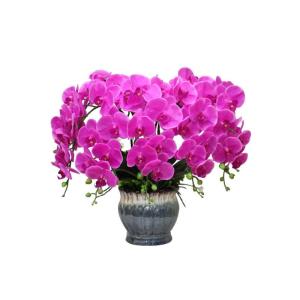 Kunstblumen Künstliches Blumen-Set, Phalaenopsis-Arrangement mit Keramikvase, Seidenblumen-Simulation, Bonsai, Wohnzimmer-Heimdekoration für jeden Anlass