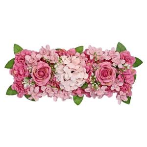 Künstliche Blumenwand Panel 50x20cm Blume Wand Künstliche Blumen Panel Matte for Büro Hochzeit Wand Dekoration 3D Blumen Hintergrund Party Liefert(Deep pink)