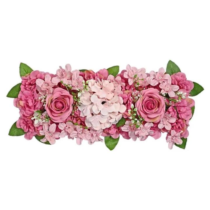 Künstliche Blumenwand Panel 50x20cm Blume Wand Künstliche Blumen Panel Matte for Büro Hochzeit Wand Dekoration 3D Blumen Hintergrund Party Liefert(Deep pink)