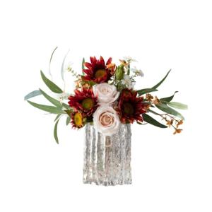 Kunstblumen Nordic Light Luxus-Kunstblumen in moderner Glasflasche – Elegante Blumendekoration, 14,5 x 40 cm für das Wohnzimmer für jeden Anlass