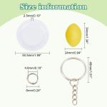 Omurice Sleutelhangers, 58 stuks, productieset, levensmiddelen, sleutelringen, buigringen, voor doe-het-zelf sleutelhangers, knutselen, poppenhuis, keuken, decoratie