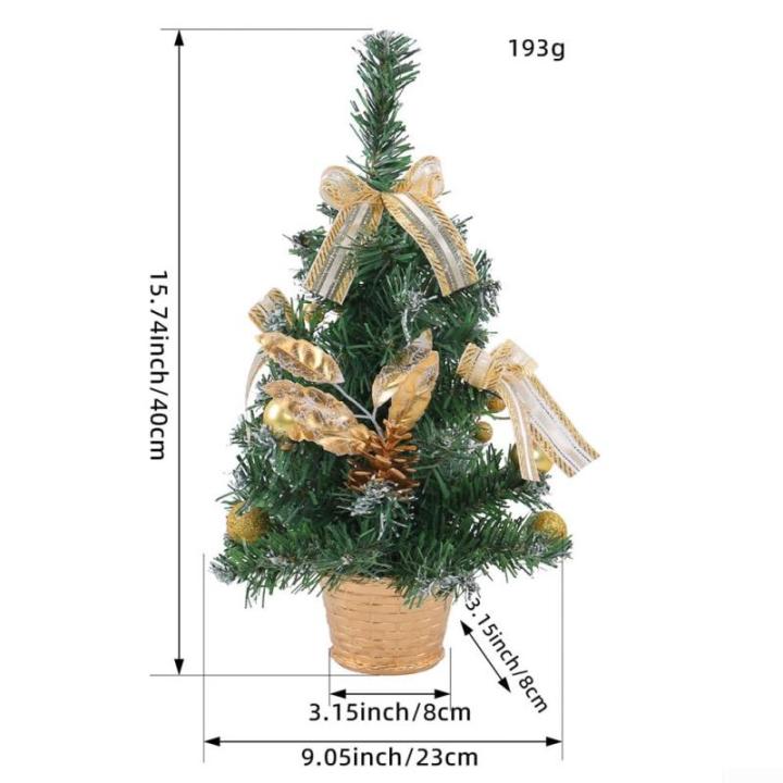 Mini-Weihnachtsbaum-Topf-Dekoration, die perfekte festliche Dekoration für jeden Raum, Mini-Weihnachtsbaum mit LED-Lichtern, für Zuhause, Tisch und Wohnzimmer (Gold)