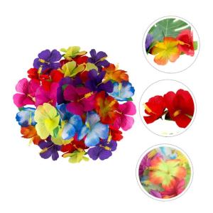 1 Satz Simulation Hibiskus Künstliche Hawaiianische Tropisches Blumendekor Abs Hochzeitsdeko Künstliche Blüten Hawaii-blumendekor Künstliche Blumenarrangements Stoff 72st