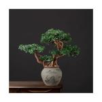 Kunstbonsai-boom bonsai-boom, kunstmatige grenen, bonsai-interieurdecoratie, kunstmatige bonsai-planten voor interieur, kantoordecoratie (rood) kunstbomenplanten (kleur: c)